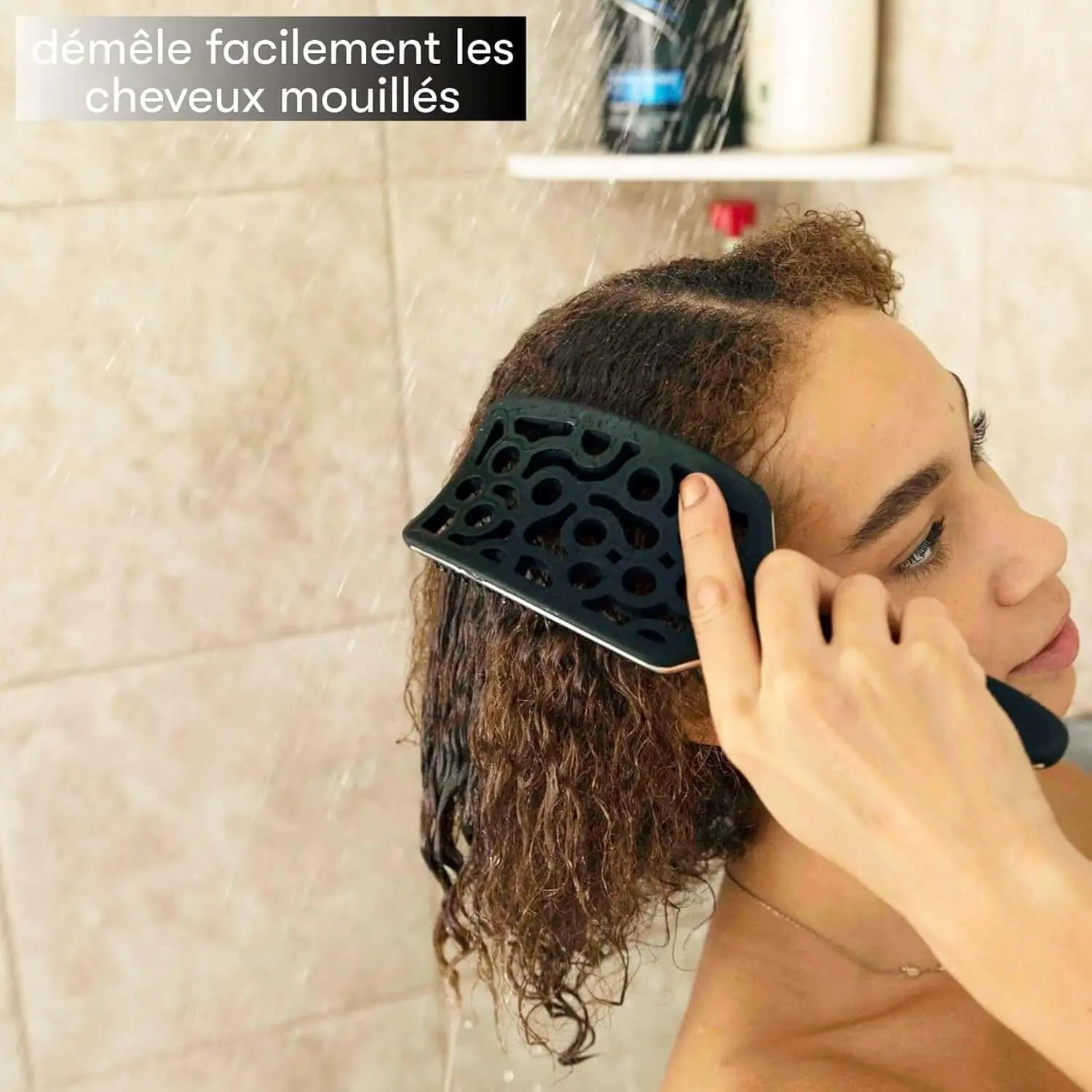 Brosse Démêlante Professionnelle pour Cheveux Bouclés - Brosse Flexible Ventilée Noir - VIRALUXE